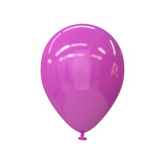Balloon purple glossy on a white background, 3d render