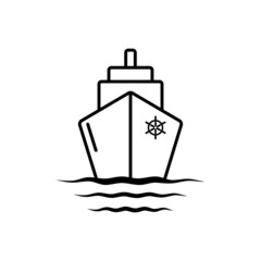 Ship icon flat. Black pictogram on white background. Vector illustration symbol EPS 10