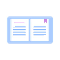 Book, magazine, diary icon. Education concept. 3d vector illustration.