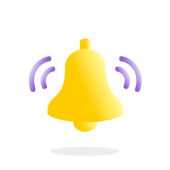 Notification message bell icon alert and alarm icon. 3d vector illustration.