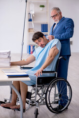 Businessman and patient in the hospital