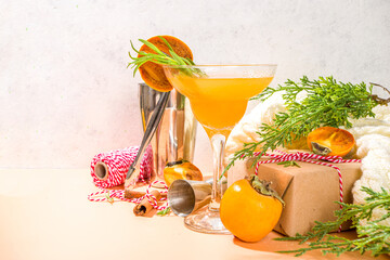 Persimmon margarita cocktail