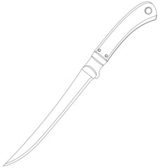 Vector kitchen knife coloring book.