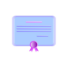 Vector certificate icon. Achievement, award, grant, diploma concepts. 3d vector illustration.