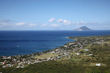 View to the southern part of Saint Kitts island and to Saba and Sint Eustatius islands from Brimstone Hill 