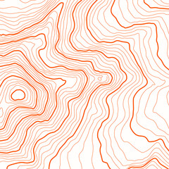 Orange on white contours vector topography stylized height of the lines. The concept of a conditional geography scheme and the terrain path. Wide size. Map on land vector terrain Illustration.