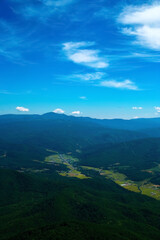 深い山の谷間にある田舎