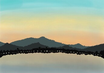 Sunset over the Lake