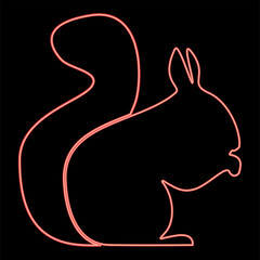 Neon squirrel red color vector illustration flat style image