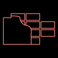 Naklejka premium Neon wall red color vector illustration flat style image