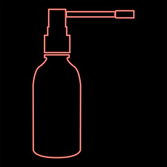 Neon throat spray red color vector illustration flat style image