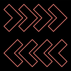 Neon traffic arrows red color vector illustration flat style image
