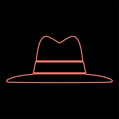 Neon hat red color vector illustration flat style image