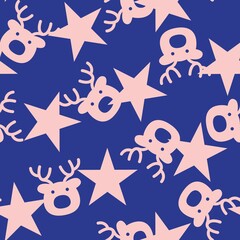 Christmas Reindeer seamless pattern design