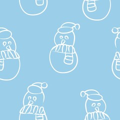 Christmas Snowman seamless pattern design