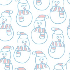 Christmas Snowman seamless pattern design