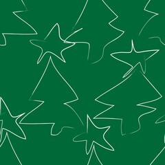Christmas Tree seamless pattern design