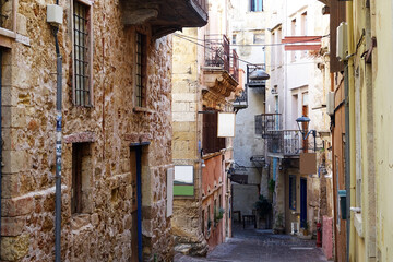 Kreta. Ancient small street in Chania