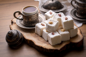 Traditional Turkish delight; sultan's delight (Turkish name; Sultan lokumu)