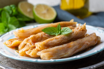 Lahana Sarma - Lahana sarmasi, Turkish traditional food,a boiled cabbage leaf that is formed into a roll with a stuffing of rice