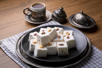 Traditional Turkish delight; sultan's delight (Turkish name; Sultan lokumu)