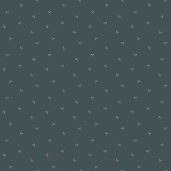 Dark green with small red flowers seamless vector pattern