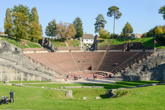 The roman amphitheater of Augusta Raurica at Augst on Switzerland