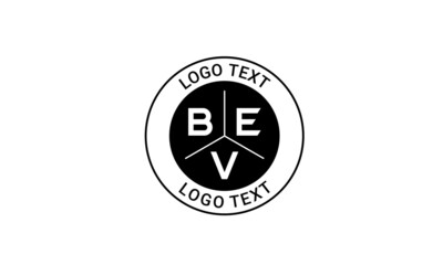 Vintage Retro BEV Letters Logo Vector Stamp	