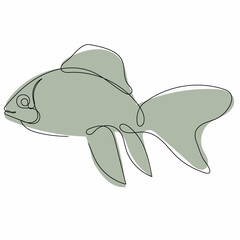 fish drawing one continuous line vector