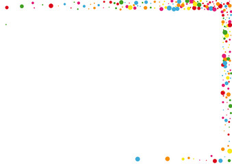 Yellow Confetti Design Texture. Dot Festive Background. Blue Cover Circle. Red Element Round Illustration.