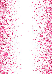 Rose Fireworks Confetti Background. Red Banner Illustration. Pink Heart Abstract. Purple Drop Backdrop. Shapes Texture.