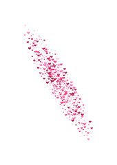 Purple Shadow Heart Texture. Pink Love Frame. Rose Confetti Card. Red Art Background. Petals Backdrop.