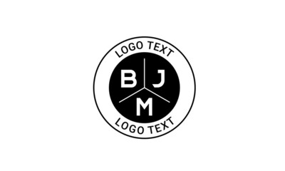 Vintage Retro BJM Letters Logo Vector Stamp