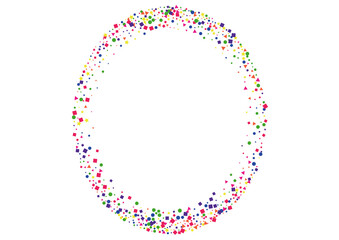 Purple Festive Square Decoration. Colorful Dot Illustration. Blue Confetti Background. Party Star Decoration. Yellow Stars Circle.