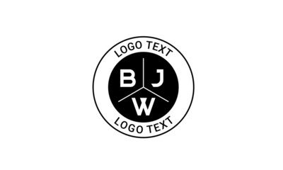 Vintage Retro BJW Letters Logo Vector Stamp