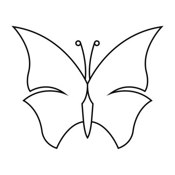 recommend clip art: Butterfly insect Vector minimalistic art. Black and white. White background. Line drawing.