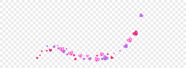 Fond Heart Background Transparent Vector. Happy Frame Confetti. Tender Random Pattern. Violet Heart Cute Backdrop. Red Present Illustration.
