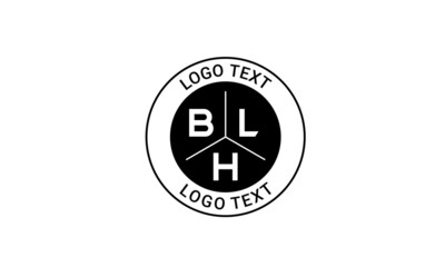 Vintage Retro BLH Letters Logo Vector Stamp