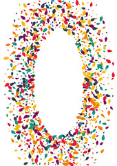 Autumn Confetti Vector White Background. Colorful Leaf Eco Template. Bio Foliage Illustration. Orange Confetti Card.