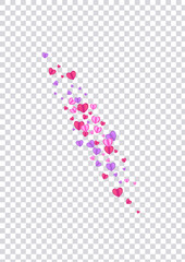 Red Confetti Background Transparent Vector. Anniversary Pattern Heart. Pink Blank Frame. Violet Confetti Valentine Texture. Tender Mother Illustration.