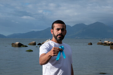 Fototapeta premium Blue November, Prostate Cancer Awareness Month, Quality of Life, Fighting Cancer, Men's Health