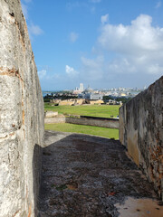 View of San Juan from Castillo de San Cristobal, Puerto Rico - obrazy, fototapety, plakaty