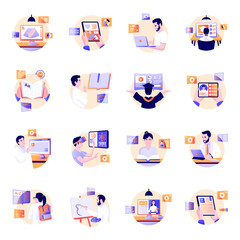 Unique Medical Education Flat Illustrations 

