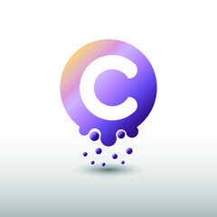 Letter C Logo. C Letter Design Vector with Dots