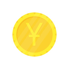 Chinese Yuan icon. Money gold symbol. Vector isolated on white