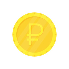 Coin icon. Money Russian rouble symbol. Business pay concept. Vector isolated on white