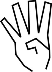 角張った手のでつくるハンドサイン　数の表現素材