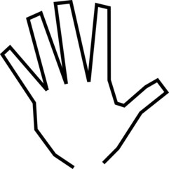 角張った手のでつくるハンドサイン　数の表現素材