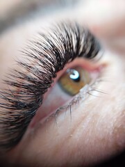 close up of a female eye