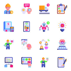 Engineering and Technology Flat Icons 